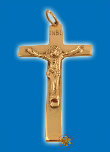 Simple Orthodox Brass Metal Cross 5x9cm Made in Greece Brass Polish